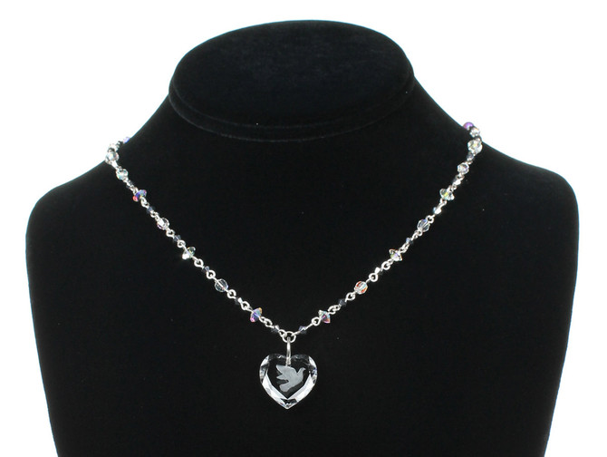 Heart Necklace, Handmade with SWAROVSKI ELEMENTS and
Sterling silver
