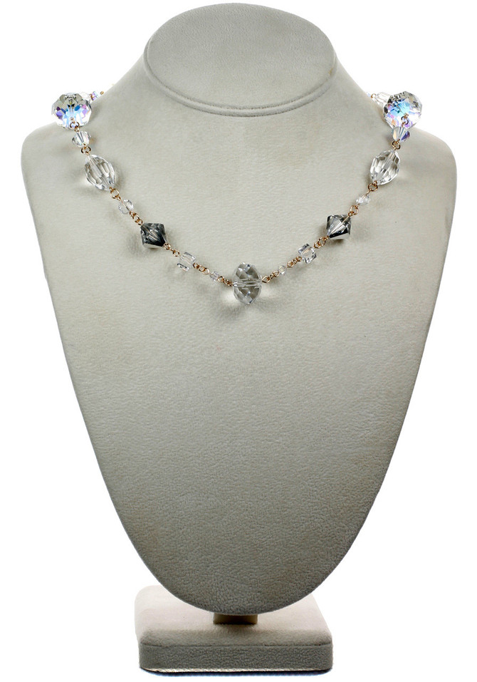 Classic Clear Chunky Crystal Necklace, 14K Gold Filled | Rare Swarovski® Crystal