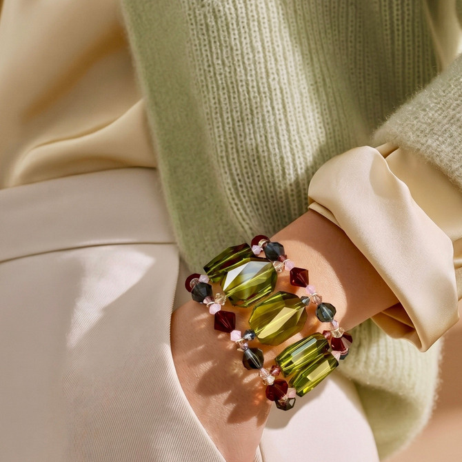 Limited Edition Botanical Cuff Bracelet Featuring Rare Swarovski® Crystals