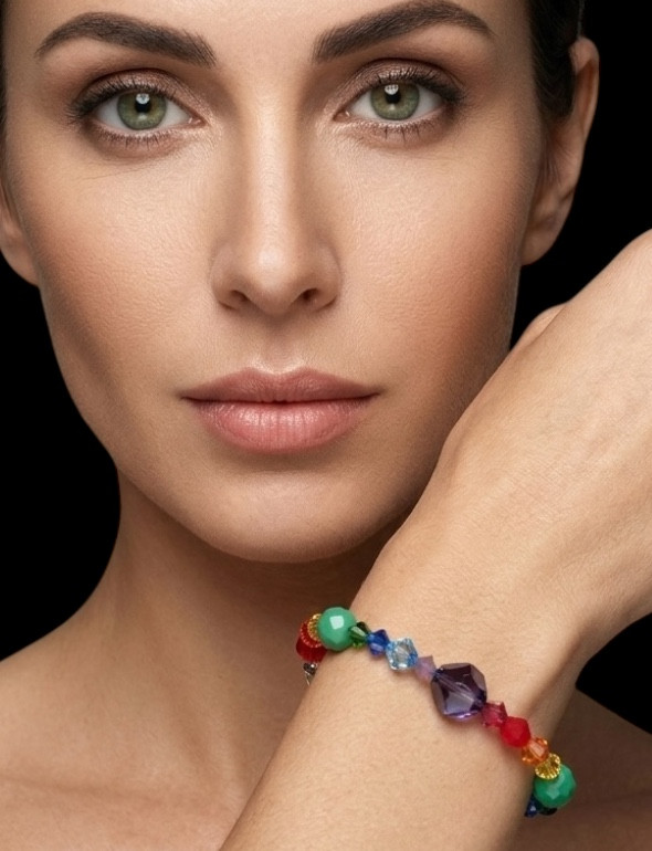 Limited edition Swarovski Crystal Rainbow Stackable Bangle Bracelet