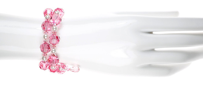 Pink Crystal Bangle Bracelet