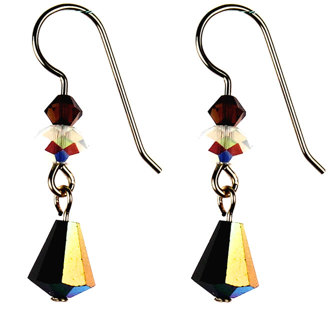 Amazing ab coating creates beautiful sparkling effect on the Swarovski Crystal earrings by Karen Curtis NYC