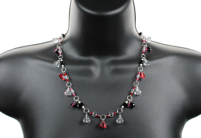 Classic and elegant necklace design made with rare and antique Swarovski crystals.  The metal is sterling silver.  The necklace can also be adjusted to different lengths depending on the neck line of your outfit.