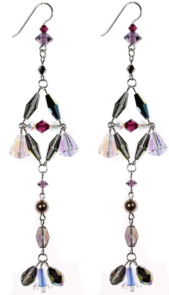 Handmade Swarovski crystal chandelier earrings by Karen Curtis NYC