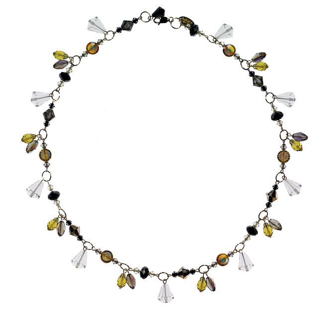 A sleek necklace designed with Swarovski Crystal by The Karen Curtis Jewelry Company in NYC.