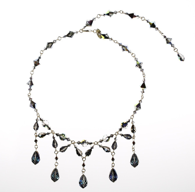 Swarovski crystal necklace with adjustable length by The Karen Curtis Jewelry Company in NYC