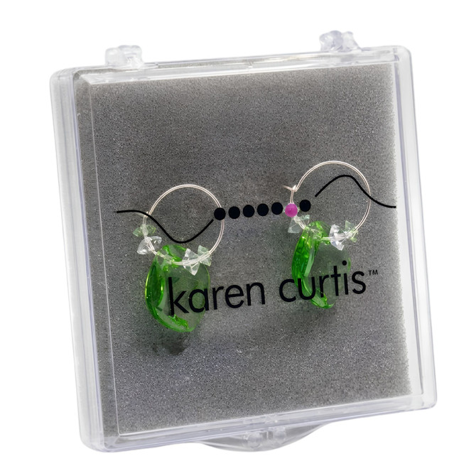 Sterling Silver Swarovski Crystal Peridot Crystal Hoop Earrings