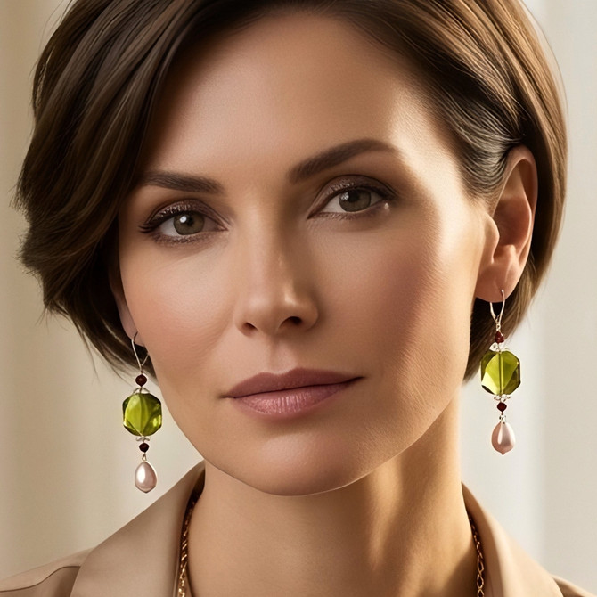Sterling Silver Limited Edition Swarovski & Pink Pearl Statement Earrings - Botanical Jewelry