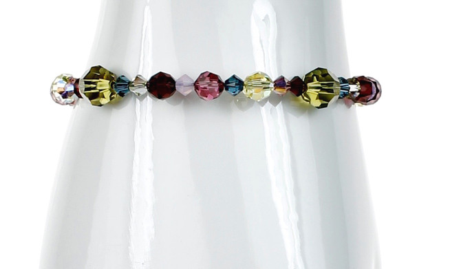 Colorful Swarovski Crystal Stackable Bangle Bracelet - Botanical Collection