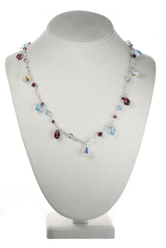 Karen Curtis Original Necklace made with Swarovski Crystal and Wire Wrapped Sterling Wire