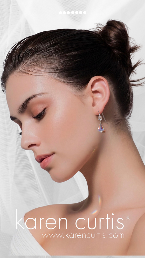 Classic Clear Crystal Drop Earrings made with Sterling Silver and feature Swarovski Crystals