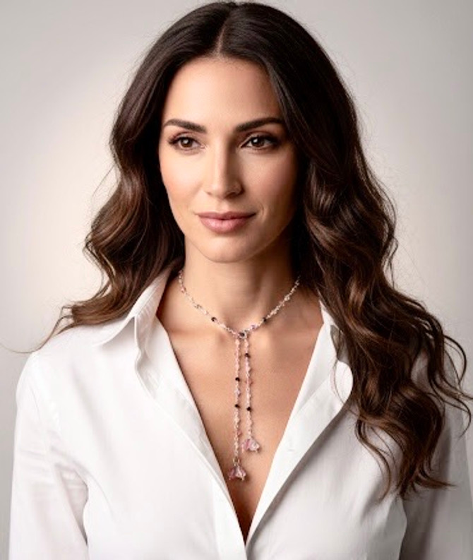 Pink Crystal Lariat Tie Necklace Pink Crystal Lariat Tie Necklace