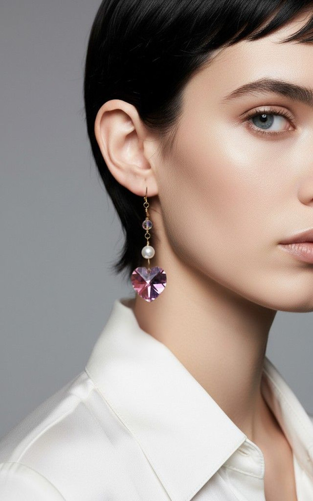 Crystal heart earrings