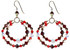 Red double hoop earrings made with rare swarovski and 14K gold filled