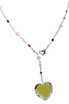 Sterling silver lariat necklace with Swarovski crystal beads and 28mm heart pendant Sterling silver lariat necklace with Swarovski crystal beads and 28mm heart pendant
