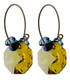Yellow topaz crystal earrings - 14K gold filled metal