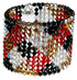 2" wide crystal cuff bracelet with patchwork pattern