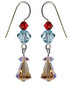 Sterling Silver Swarovski Crystal Vintage Cone Shaped Champaign Drop Earrings • Sailing Collection 