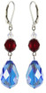 Sterling Silver Swarovski Crystal Vintage Sapphire Blue Dangle Earrings • Sailing Collection 