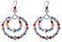 Sterling Silver Red, White & Blue Swarovski Crystal Double Hoop Earrings  • Sailing 