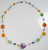 Chunky Semi Precious Amethyst Heart & Swarovski Crystal Sterling Silver Necklace - Aruba Collection