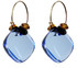 14K Gold Filled Swarovski Crystal Hoop Earrings with Sapphire Metro Pendant - Urban Cowgirl 