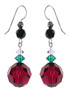 Sterling Silver Ruby Swarovski Crystal Drop Earrings • City Chic 