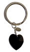 Sterling Silver & Swarovski Crystal Heart Key Chain/Bag Charm - Jet