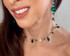 Sterling Silver Swarovski Crystal 3-Way Versatile with Spikes Necklace - Emerald