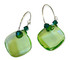 Sterling Silver Green Swarovski Crystal Hoop Earrings