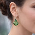 Sterling Silver Green Swarovski Crystal Hoop Earrings