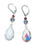 chalk white ab vintage 18mm Swarovski crystal drop earrings on sterling silver by designer karen curtis