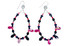 Sterling Silver  X-Lg Hoop Earrings with Red Amore Crystal Spikes, Crystals fm Swarovski