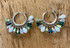 Sterling Silver Statement Hoop Earrings - Mojito Flavor loaded with Vintage Swarovski Crystals