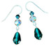 Sterling Silver Swarovski Crystal Emerald & Crystal AB Drop Earrings 