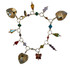 14 karat gold filled multicolored charm bracelet by karen curtis. Handmade in New York City with Swarovski crystals