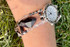 sideview of karen curtis' new jet black and crystal watch bracelet