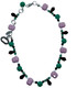 Limited addition Swarovski crystal, opaque pink, apple green, ivory and smoky, topaz pendant beads, strung together and completed with sterling silver and smart charm creating a beautiful and unique anklet but designer karen curtis