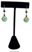 Sterling Silver Swarovski Crystal Peridot Christmas Dangle Drop Earrings 