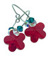 Limited Edition Sterling Silver Vintage & Modern Swarovski Crystal Christmas Flower Hoop Earrings 