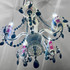 bottom view of italian glass chandelier with jet crystals