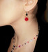 Limited Edition Sterling Silver Antique Red Swarovski Crystal Rebellion Dangle Earrings