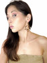 14k Gold Filled Limited Edition Swarovski Crystal Amber Seas Tiki Hoop earrings with Drops