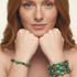 Limited Edition Green Bangle Bracelet with modern & vintage Swarovski Crystal