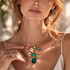 Limited Edition 14 karat gold filled wire wrapped Rare Vintage Swarovski Crystal Organic Green Pendant
