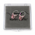 Pink Flower Hoop Earrings made with crystals by Swarovski on sterling silver