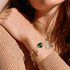 Botanical Shamrock Charm Bracelet in Sterling Silver with Swarovski Crystals Short Description / Intro Copy
