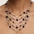 Adjustable Layer Necklace in Sterling Silver with Rare Swarovski Crystals Botanical Inspired