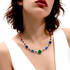 rainbow chunky necklace hand made in nyc for pride . designed using crystals from Swarovski and semi precious beads. by designer karen curtis.