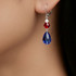 18mm very rare antique sapphire ab swarovski crystals handcrafted on sterling silver with leaver back ear wire on model